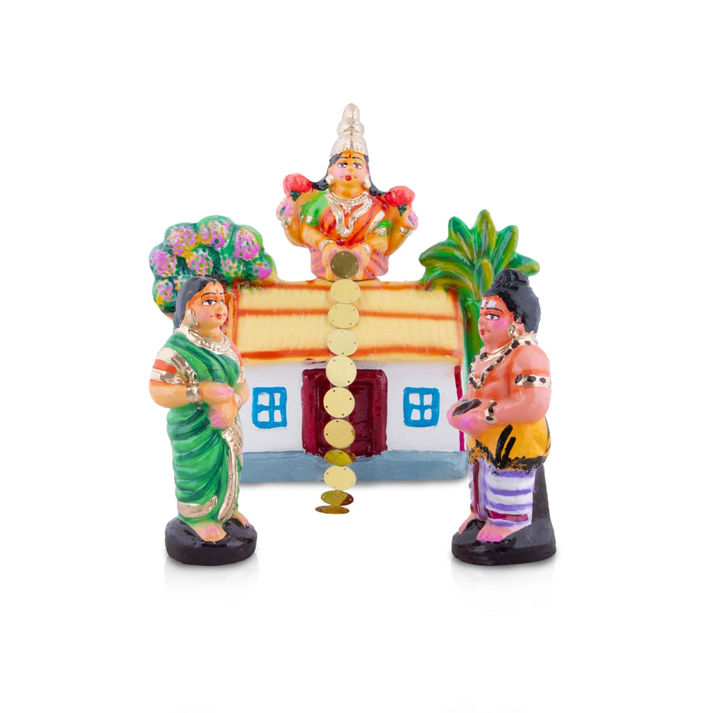 Kanagathara Clay Golu Bommai Set - 10 x 10 Inches | Giri Golu Doll/ Navaratri Golu Bomma/Gombe/Bommai