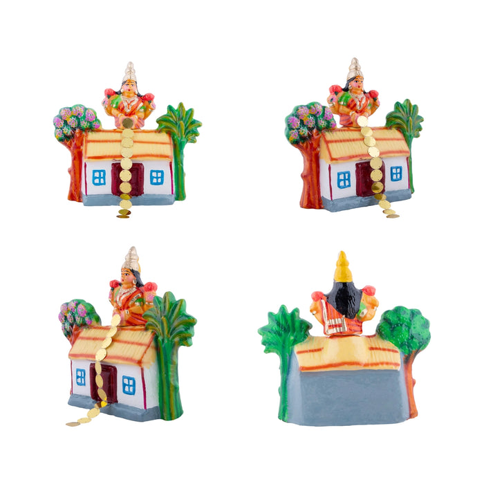 Kanagathara Clay Golu Bommai Set - 10 x 10 Inches | Giri Golu Doll/ Navaratri Golu Bomma/Gombe/Bommai