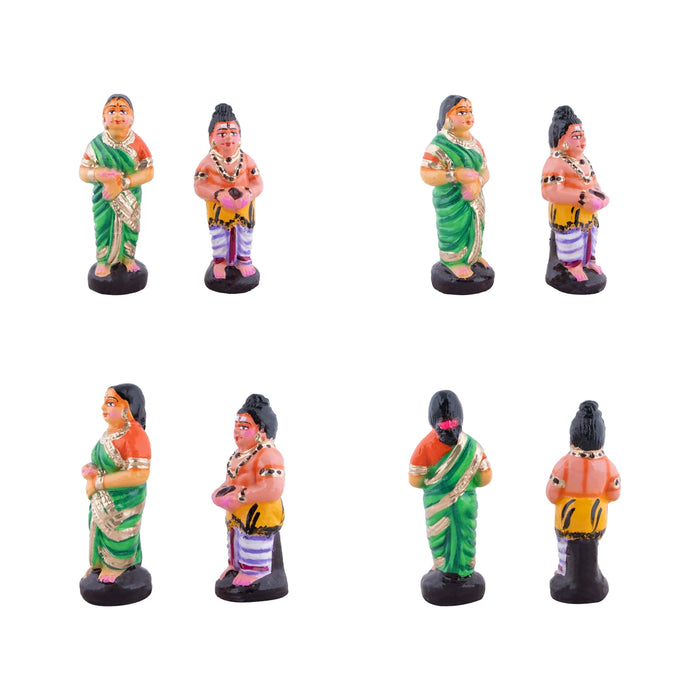 Kanagathara Clay Golu Bommai Set - 10 x 10 Inches | Giri Golu Doll/ Navaratri Golu Bomma/Gombe/Bommai