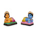 Krishna And Balram Clay Golu Bommai Pair - 6 x 6 Inches | Giri Golu Doll/ Navaratri Golu Bomma/ Gombe/ Bommai - Clay Kolu Bommai