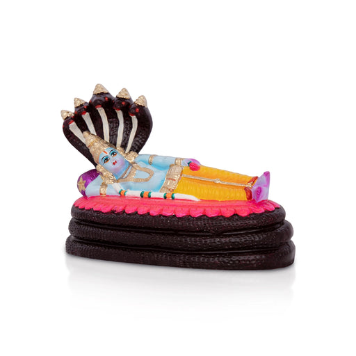 Sri Ranganathar Statue Clay Golu Bommai - 6 X 8 Inches | Giri Golu Doll/ Navaratri Golu Bomma/ Gombe/ Bommai - Clay Kolu Bommai