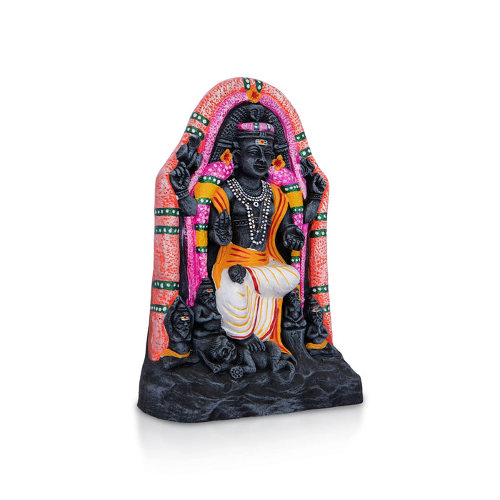 Dakshinamurthy Vigraham Clay Golu Bommai - 9 X 6 Inches | Giri Golu Doll/ Navaratri Golu Bomma/ Gombe/ Bommai - Clay Kolu Bommai
