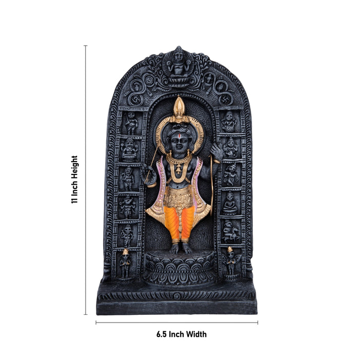 Ayodhya Rama Idol Clay Golu Bommai - 11 X 6.5 Inches | Giri Golu Doll/ Navaratri Golu Bomma/ Gombe/ Bommai - Clay Kolu Bommai