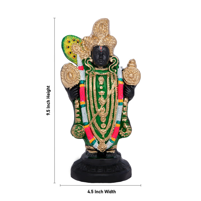 Shrinathji Murti Clay Golu Bommai - 9.5 X 4.5 Inches | Giri Golu Doll/ Navaratri Golu Bomma/ Gombe/ Bommai - Clay Kolu Bommai