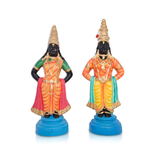 Vittal Rukmini Clay Golu Bommai Set - 12 inches / Golu Doll / Navaratri kolu Bomma / Gombe / Bommalu - Clay Kolu Bommai