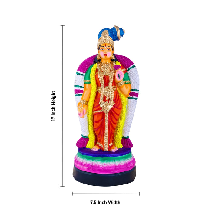 Andal Clay Golu Bommai - 17 x 7.5 Inches | Giri Golu Doll/ Navaratri Golu Bomma/Gombe/Bommai