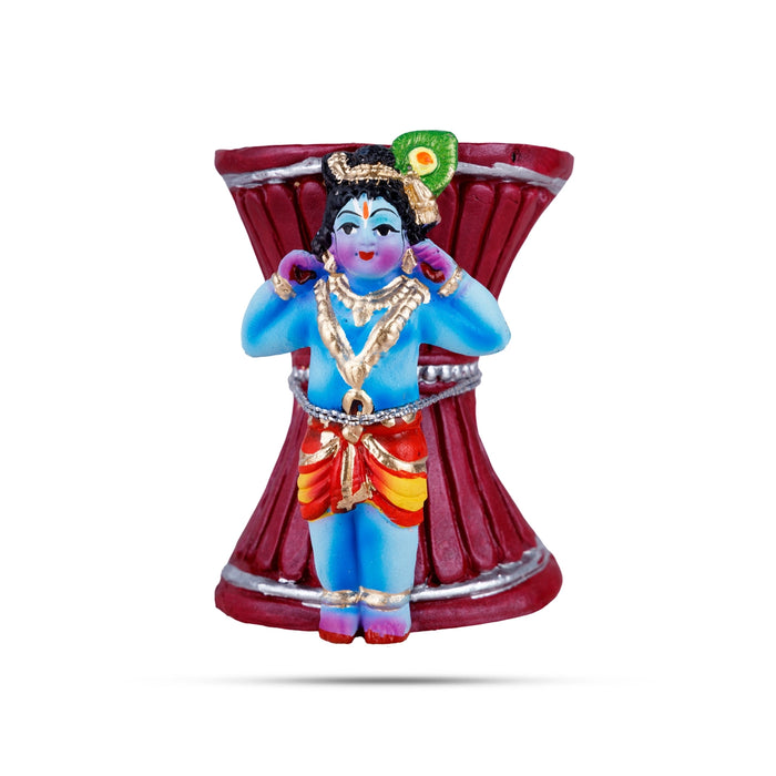 Ural Krishna Clay Golu Bommai - 4 x 3 Inches | Giri Golu Doll/ Navaratri Golu Bomma/Gombe/Bommai