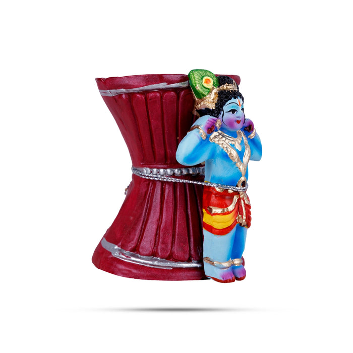 Ural Krishna Clay Golu Bommai - 4 x 3 Inches | Giri Golu Doll/ Navaratri Golu Bomma/Gombe/Bommai