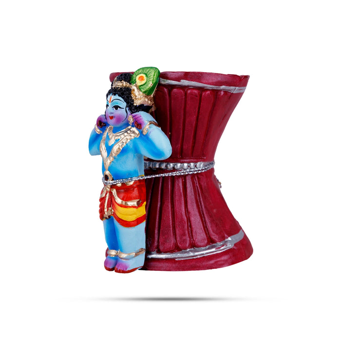 Ural Krishna Clay Golu Bommai - 4 x 3 Inches | Giri Golu Doll/ Navaratri Golu Bomma/Gombe/Bommai