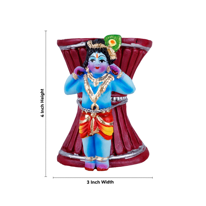 Ural Krishna Clay Golu Bommai - 4 x 3 Inches | Giri Golu Doll/ Navaratri Golu Bomma/Gombe/Bommai