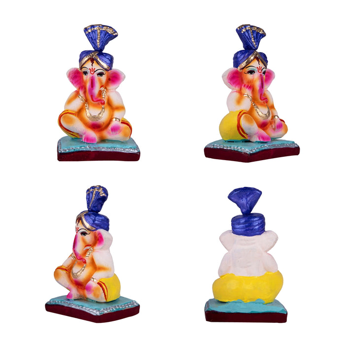 Ganesha Mooshika Chess Clay Golu Bommai Set - 5 x 3 Inches | Giri Golu Doll/ Navaratri Golu Bomma/Gombe/Bommai - Clay Kolu Bommai