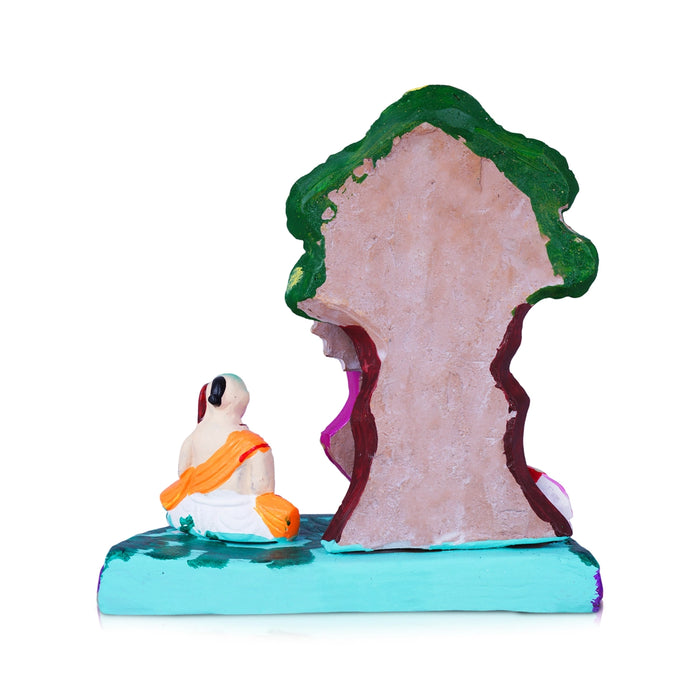 Krishna and Sudama Clay Golu Bommai - 7 x 7 Inches | Giri Golu Doll/ Navaratri Golu Bomma/Gombe/Bommai