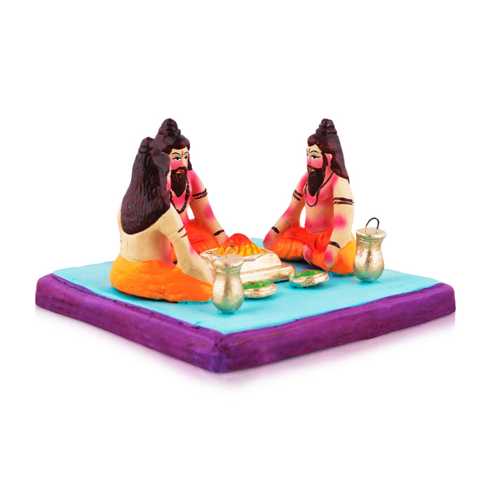 Rishis Homam Clay Golu Bommai - 4 x 6.5 Inches | Giri Golu Doll/Navaratri Golu Bomma/Gombe/Bommai - Clay Kolu Bommai