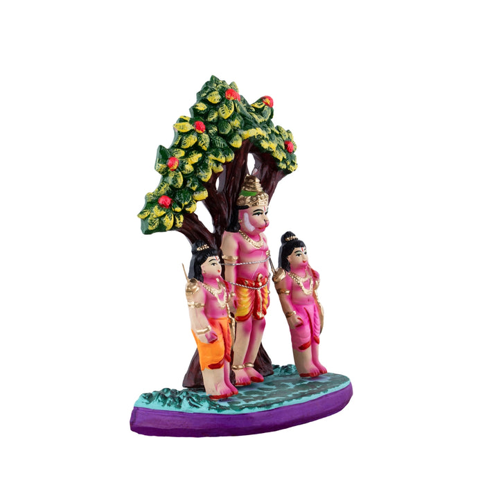 Lava Kush Hanuman Clay Golu Bommai - 10 x 7 Inches | Giri Golu Doll/ Navaratri Golu Bomma/Gombe/Bommai