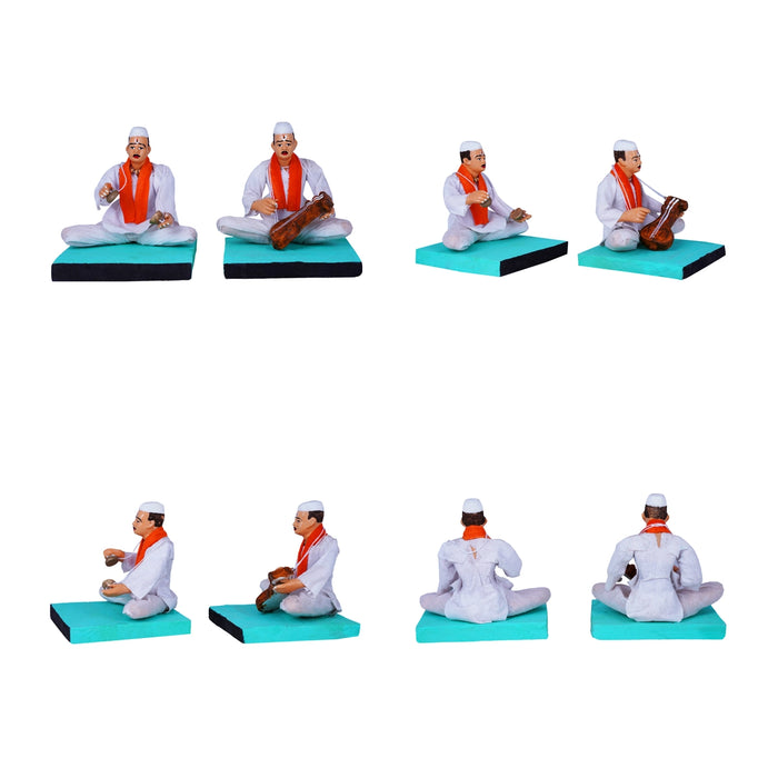 Music Band Clay Golu Bommai Set - 9 x 5 Inches | Giri Golu Doll/Navaratri Golu Bomma/Gombe/Bommai