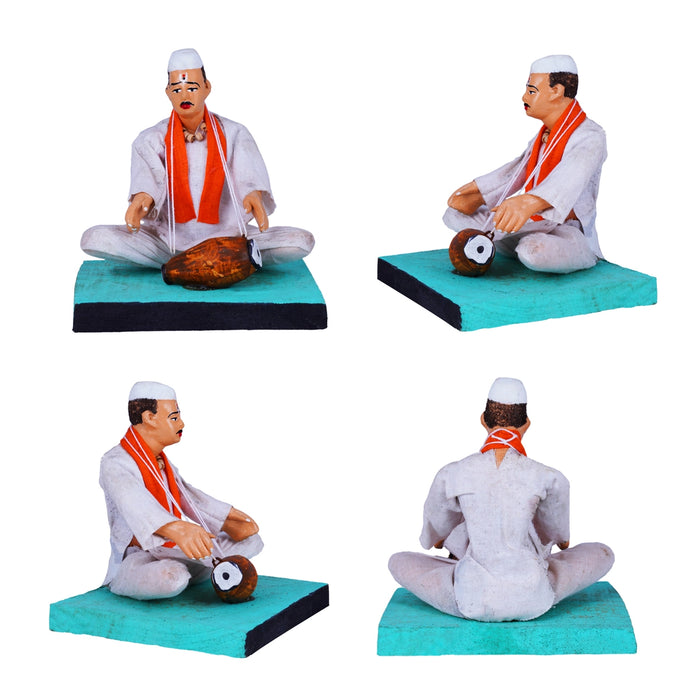 Music Band Clay Golu Bommai Set - 9 x 5 Inches | Giri Golu Doll/Navaratri Golu Bomma/Gombe/Bommai