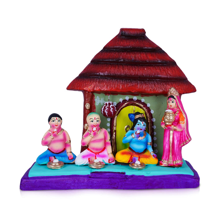 Vana Bhojanam Clay Golu Bommai - 7 x 8 Inches | Giri Golu Doll/ Navaratri Golu Bomma/Gombe/Bommai