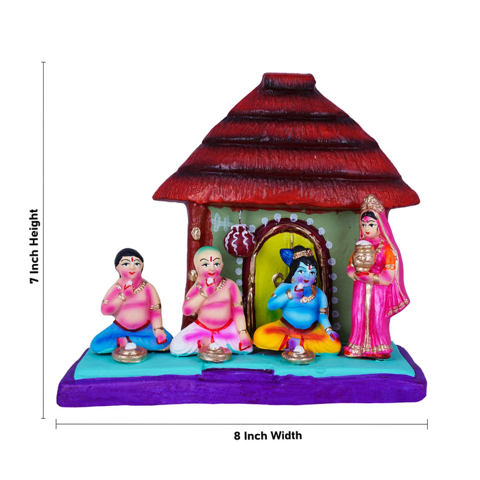 Vana Bhojanam Clay Golu Bommai - 7 x 8 Inches | Giri Golu Doll/ Navaratri Golu Bomma/Gombe/Bommai