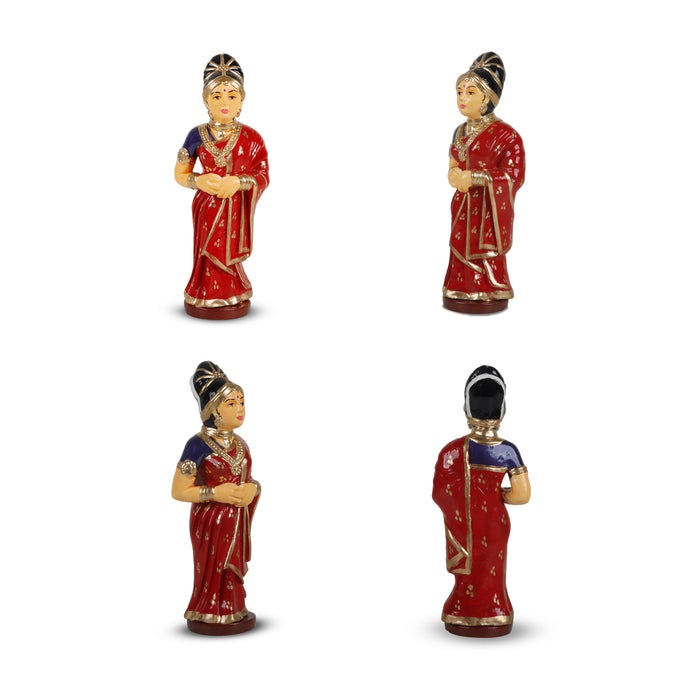 Ponniyin Selvan Clay Golu Bommai Set - 9 x 4.5 Inches | Giri Golu Doll/ Navaratri Golu Bomma/Gombe/Bommai - Clay Kolu Bommai