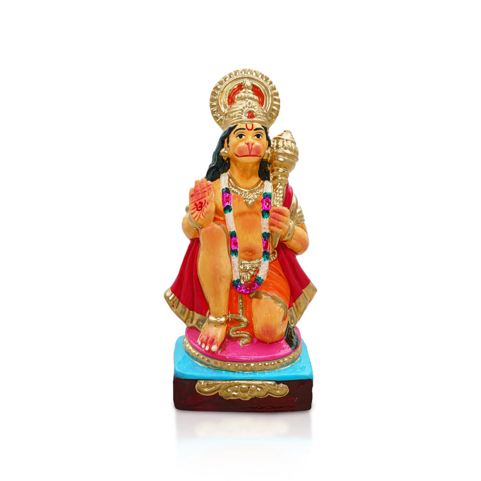 Hanuman Clay Golu Bommai - 7 x 3.5 Inches | Giri Golu Doll/ Navaratri Golu Bomma/ Gombe/ Bommai