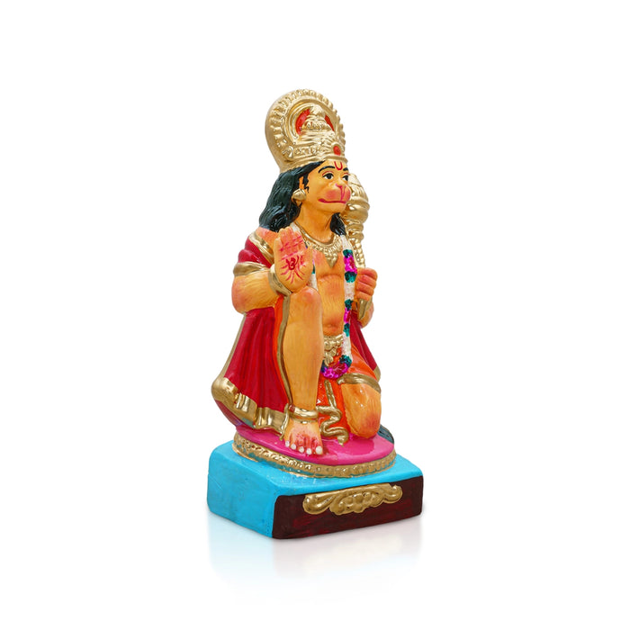 Hanuman Clay Golu Bommai - 7 x 3.5 Inches | Giri Golu Doll/ Navaratri Golu Bomma/ Gombe/ Bommai