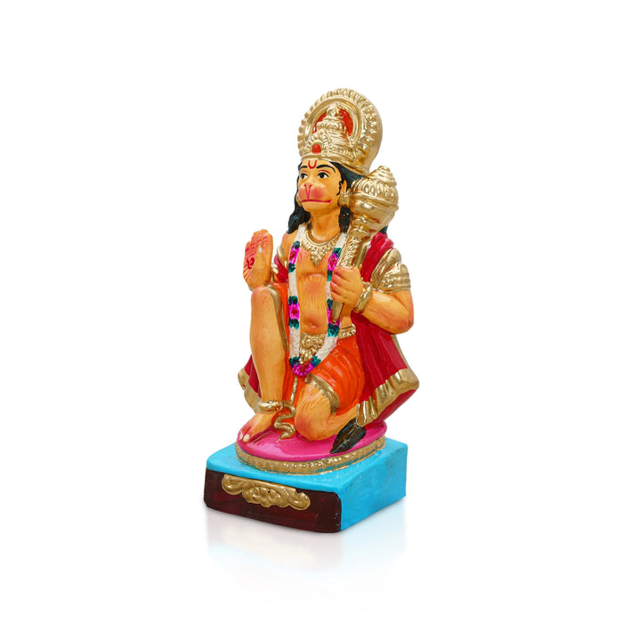 Hanuman Clay Golu Bommai - 7 x 3.5 Inches | Giri Golu Doll/ Navaratri Golu Bomma/ Gombe/ Bommai