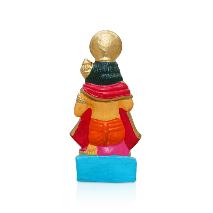 Hanuman Clay Golu Bommai - 7 x 3.5 Inches | Giri Golu Doll/ Navaratri Golu Bomma/ Gombe/ Bommai