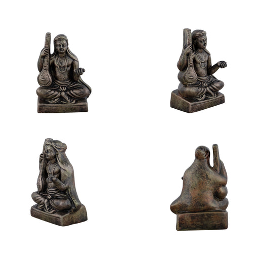 Sangeetha Mummoorthigal Clay Golu Bommai Set - 6 x 4 Inches | Giri Golu Doll/ Navaratri Golu Bomma/Gombe/Bommai - Clay Kolu Bommai