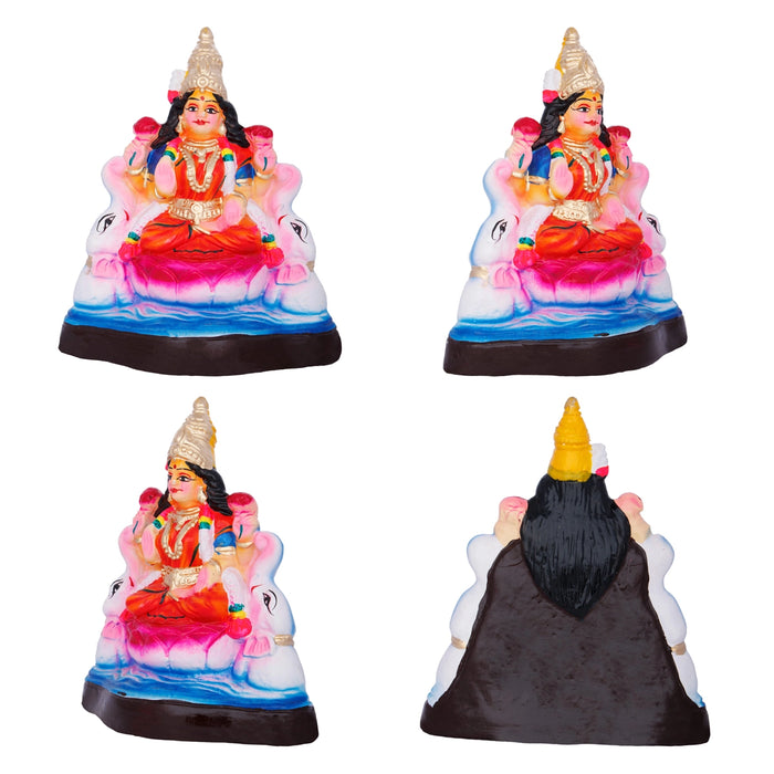 Ashta Lakshmi Paper Mache Golu Bommai Set - 10 x 4 Inches | Giri Golu Doll/ Navaratri Golu Bomma/ Gombe/Bommai - Paper Mache Kolu Bommai