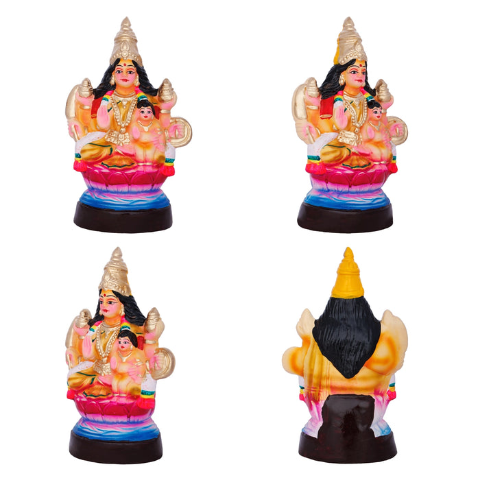 Ashta Lakshmi Paper Mache Golu Bommai Set - 10 x 4 Inches | Giri Golu Doll/ Navaratri Golu Bomma/ Gombe/Bommai - Paper Mache Kolu Bommai