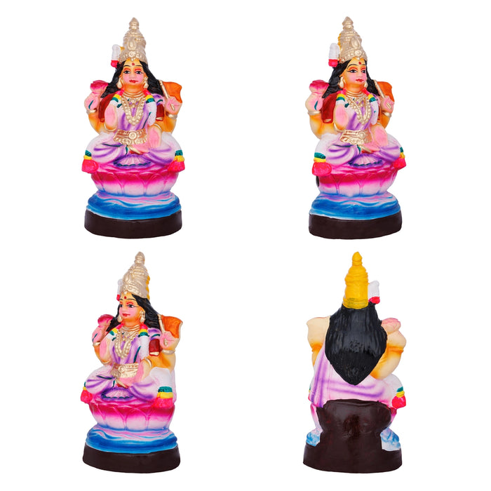Ashta Lakshmi Paper Mache Golu Bommai Set - 10 x 4 Inches | Giri Golu Doll/ Navaratri Golu Bomma/ Gombe/Bommai - Paper Mache Kolu Bommai