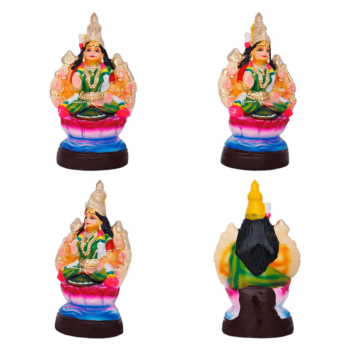 Ashta Lakshmi Paper Mache Golu Bommai Set - 10 x 4 Inches | Giri Golu Doll/ Navaratri Golu Bomma/ Gombe/Bommai - Paper Mache Kolu Bommai