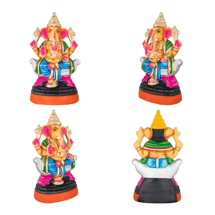 Myosre Lakshmi Saraswati Ganesha Paper Mache Golu Bommai Set - 15 x 9 Inches | Giri Golu Doll/ Navaratri Golu Bomma/Gombe/Bommai