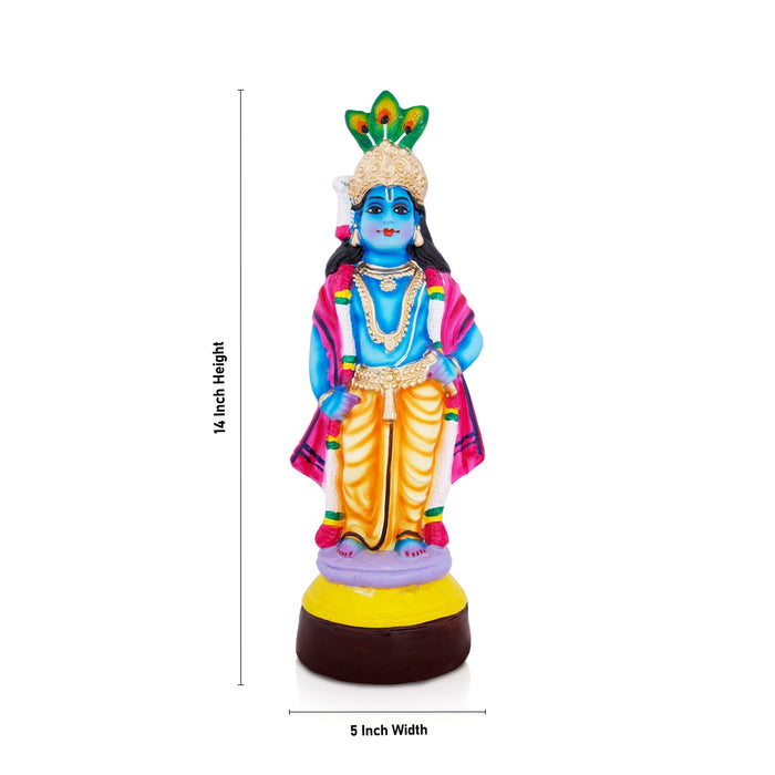 Vithoba Krishna Paper Mache Golu Bommai - 14 x 5 Inches | Giri Golu Doll/ Navaratri Golu Bomma/Gombe/Bommai