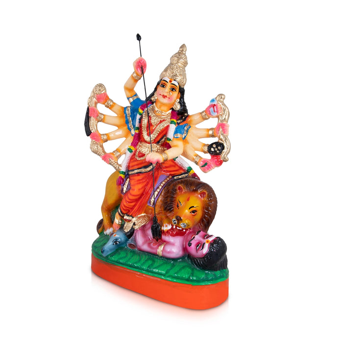 Maa Durga Mahishasura Mardini Paper Mache Golu Bommai - 18 x 12 Inches | Giri Golu Doll/ Navaratri Golu Bomma/Gombe/Bommai