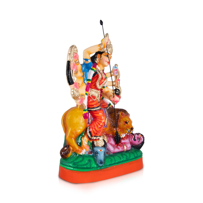 Maa Durga Mahishasura Mardini Paper Mache Golu Bommai - 18 x 12 Inches | Giri Golu Doll/ Navaratri Golu Bomma/Gombe/Bommai