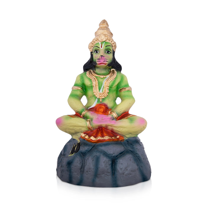 Yoga Hanuman Paper Mache Golu Bommai - 12 x 6 Inches | Giri Golu Doll/ Navaratri Golu Bomma/Gombe/Bommai
