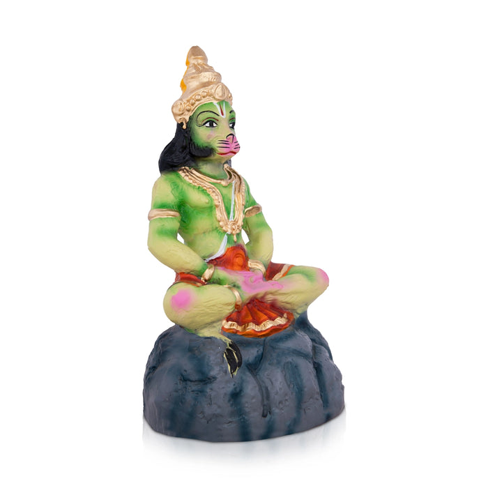 Yoga Hanuman Paper Mache Golu Bommai - 12 x 6 Inches | Giri Golu Doll/ Navaratri Golu Bomma/Gombe/Bommai