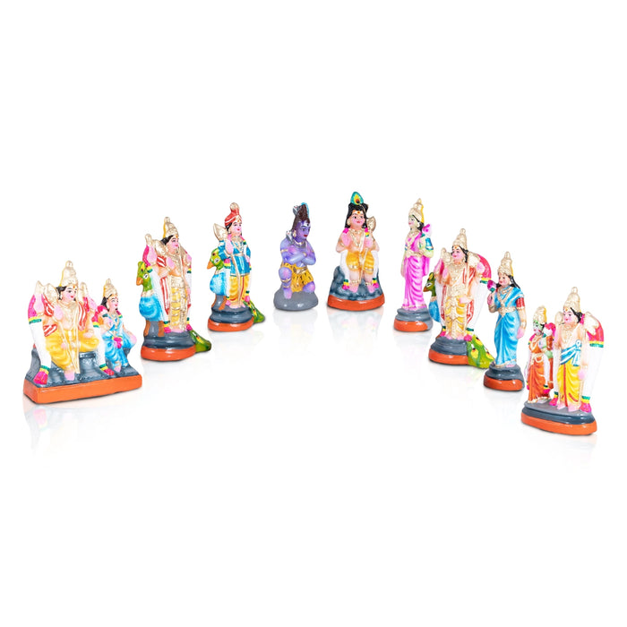 Arupadai Veedu Murugan Paper Mache Golu Bommai Set - 8 x 7 Inches | Giri Golu Doll/ Navaratri Golu Bomma/Gombe/Bommai
