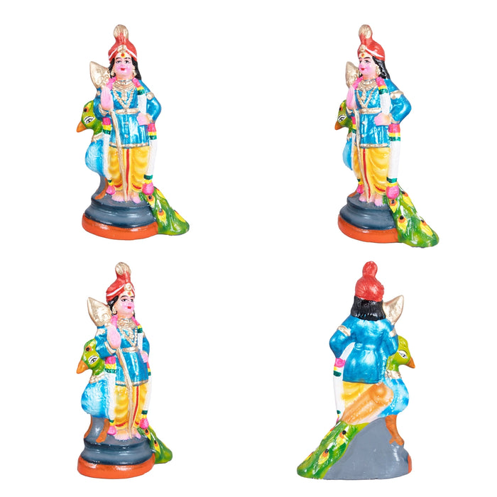 Arupadai Veedu Murugan Paper Mache Golu Bommai Set - 8 x 7 Inches | Giri Golu Doll/ Navaratri Golu Bomma/Gombe/Bommai - Paper Mache Kolu Bommai