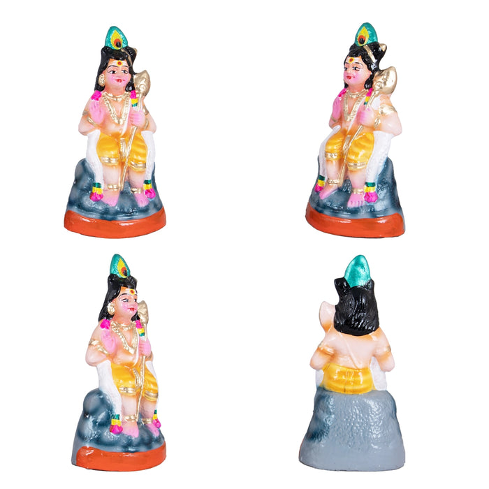 Arupadai Veedu Murugan Paper Mache Golu Bommai Set - 8 x 7 Inches | Giri Golu Doll/ Navaratri Golu Bomma/Gombe/Bommai - Paper Mache Kolu Bommai