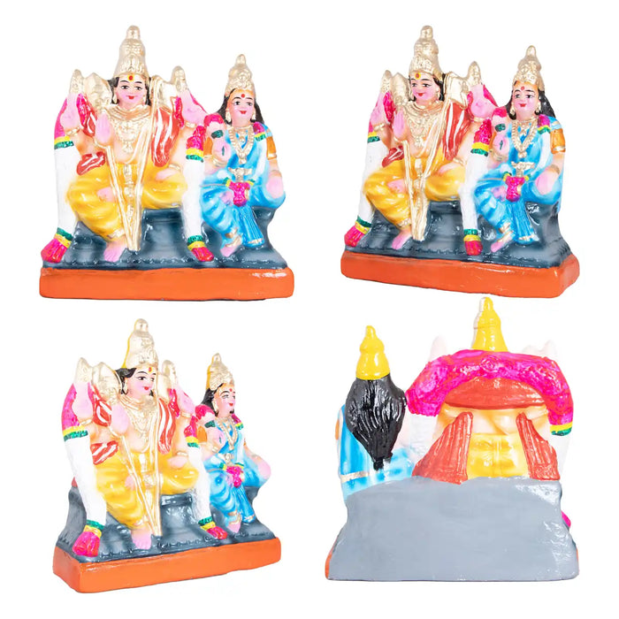 Arupadai Veedu Murugan Paper Mache Golu Bommai Set - 8 x 7 Inches | Giri Golu Doll/ Navaratri Golu Bomma/Gombe/Bommai - Paper Mache Kolu Bommai