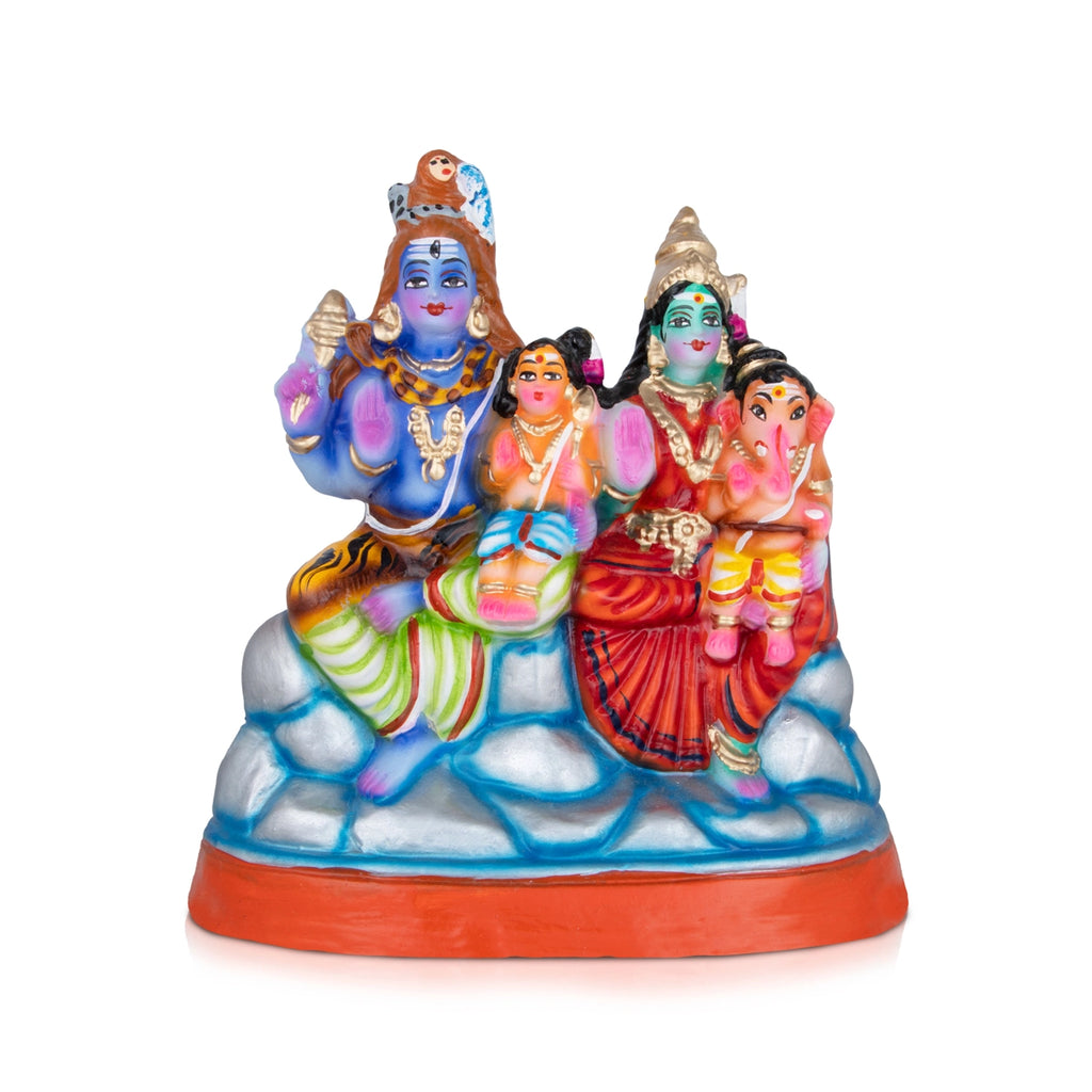 Shivan Family Paper Mache Golu Bommai - 10 x 8 Inches | Giri Golu Doll/ Navaratri Golu Bomma/Gombe/Bommai