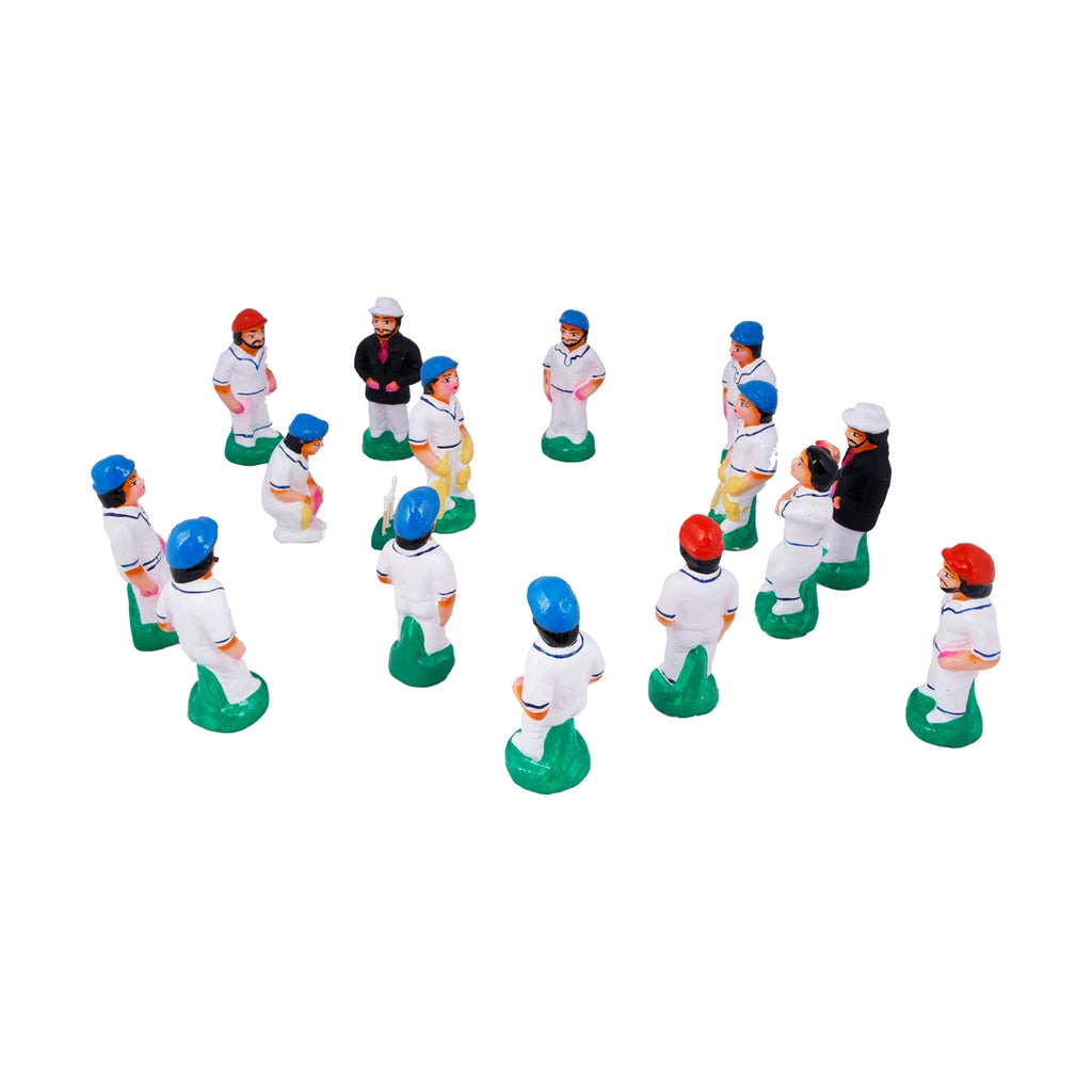 Cricket Clay Golu Bommai Set - 6 x 2 Inches | Giri Golu Doll/ Navaratri Golu Bomma/Gombe/Bommai