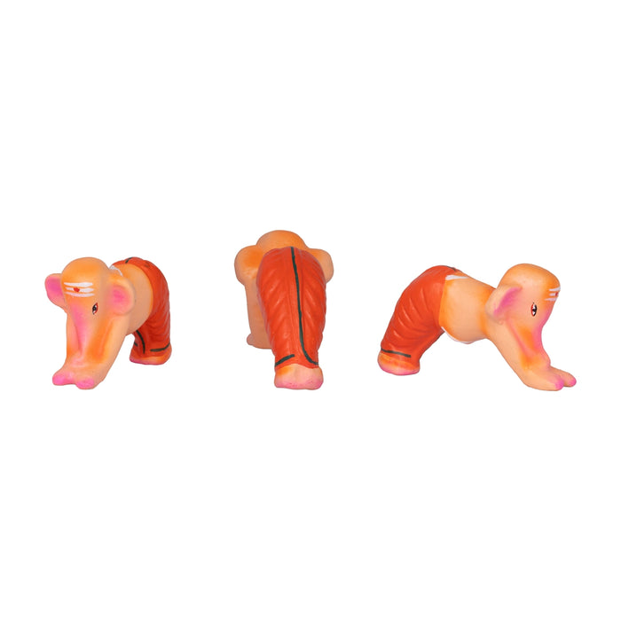 Yoga Set Clay Golu Bommai - 6.5 x 2 Inches | Giri Golu Doll/ Navaratri Kolu Bomma/ Bommalu