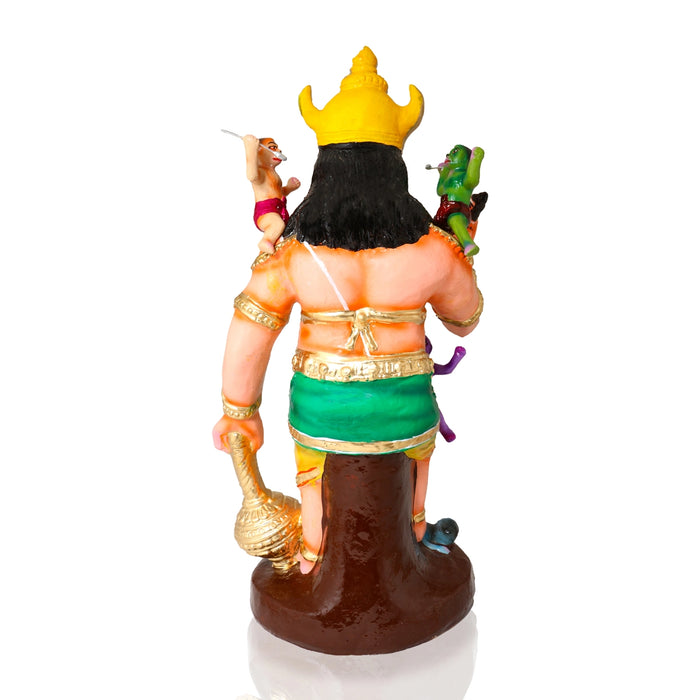 Kumbakarnan War Clay Golu Bommai - 19 x 12 Inches |7 Pcs/ Giri Golu Doll/ Navaratri Golu Bomma/Gombe