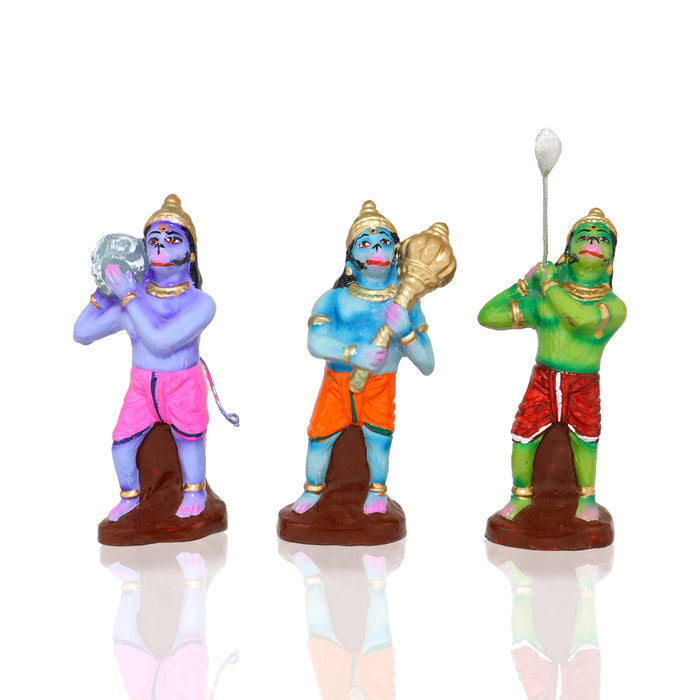 Kumbakarnan War Clay Golu Bommai - 19 x 12 Inches |7 Pcs/ Giri Golu Doll/ Navaratri Golu Bomma/Gombe