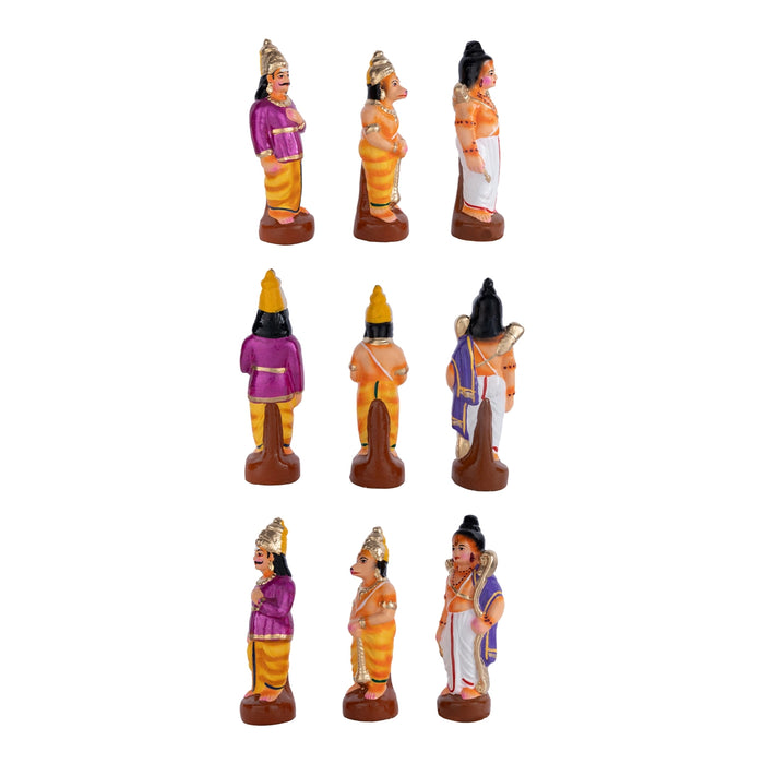 Ravana Vadham Clay Golu Bommai Set - 11 x 4 Inches | Giri Golu Doll/Navaratri Golu Bomma/ Gombe/ Bommai