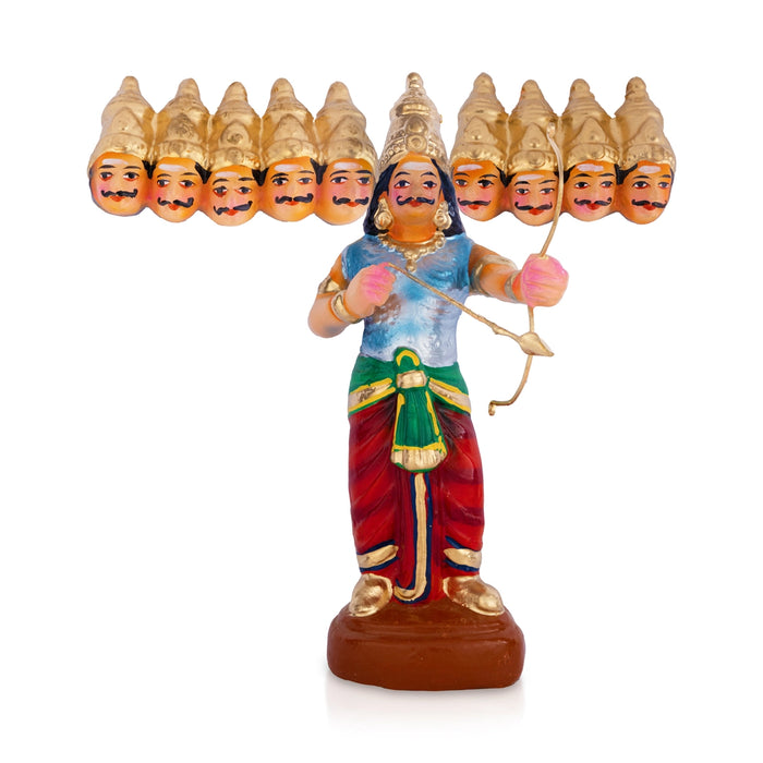 Ravana Vadham Clay Golu Bommai Set - 11 x 4 Inches | Giri Golu Doll/Navaratri Golu Bomma/ Gombe/ Bommai