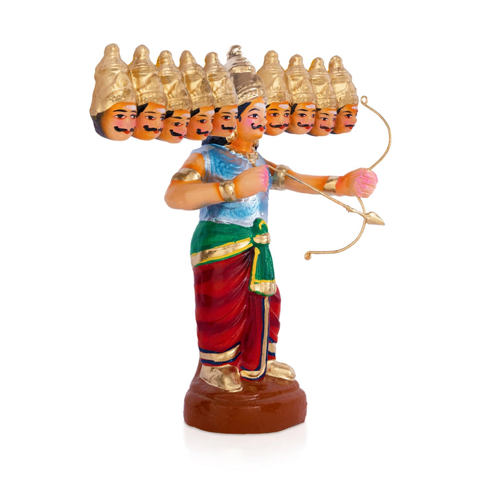 Ravana Vadham Clay Golu Bommai Set - 11 x 4 Inches | Giri Golu Doll/Navaratri Golu Bomma/ Gombe/ Bommai